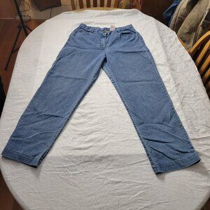 Ruby Rd. Jeans Wide Leg stretch waist sz 10 comfy casual relaxed blue classic